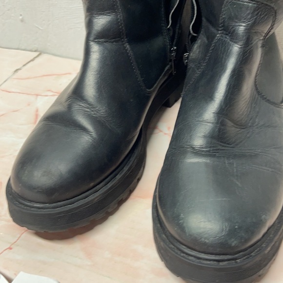 ZARA Leather Fur Lined Ankle Boots Booties Sz 9/40 - Picture 8 of 9